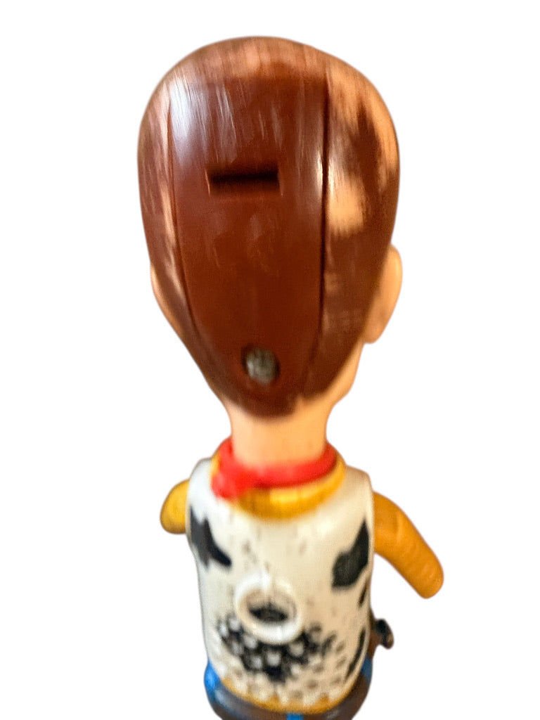 Disney Pixar Woody, 9" Animated Character from Toy Story, Some Paint Loss on Hair, He Talks! in GUC