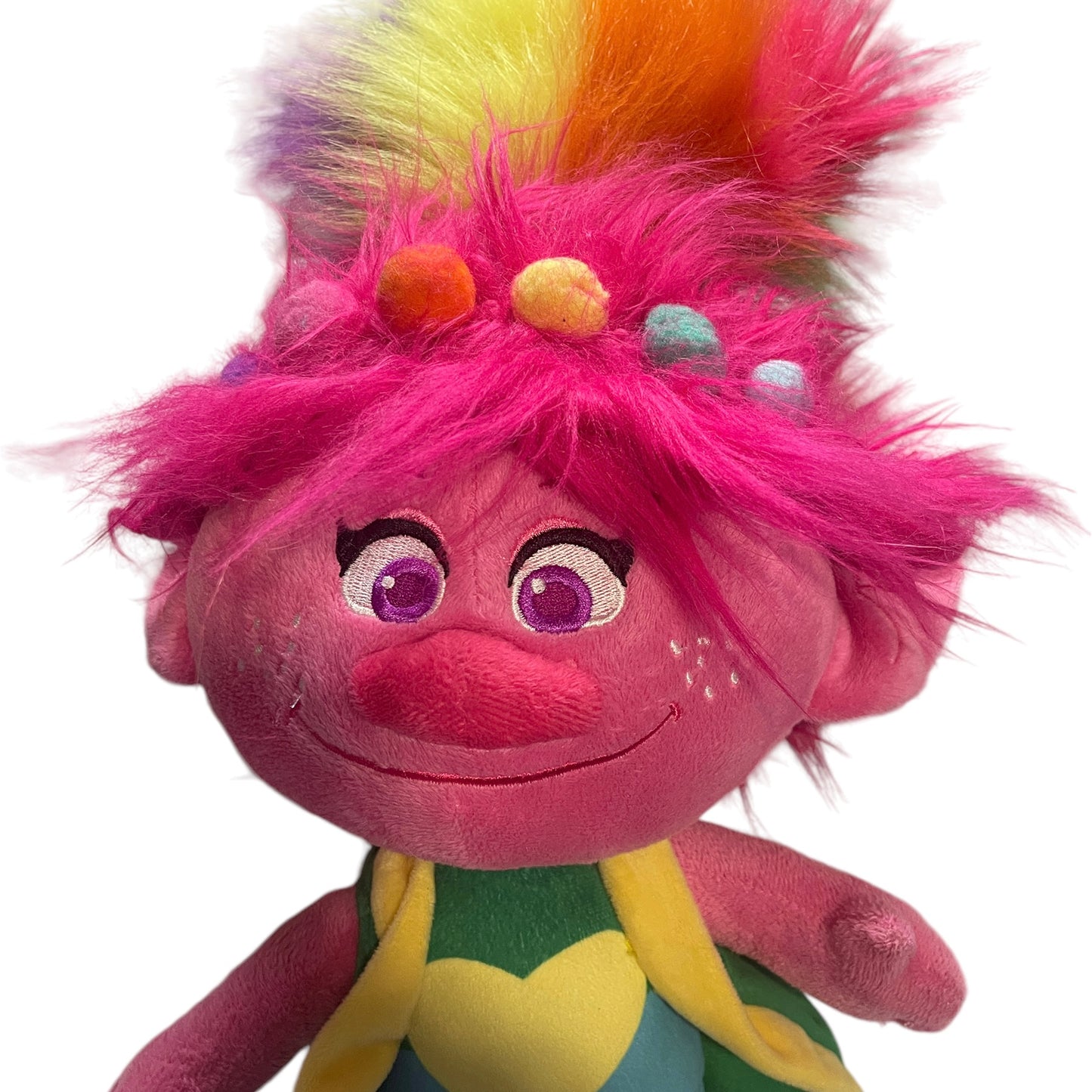 Dreamworks Trolls World Tour 20" Poppy Plush Doll, Embroidered Features, Wild Rainbow Hair,