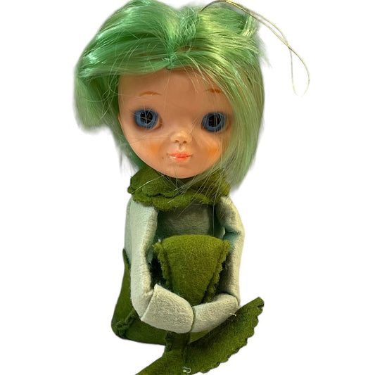 Vintage Pre Blythe1967 Kamar Mermaid Knee Hugger/ Shelf Sitter Green Hair/Eyes i GUC