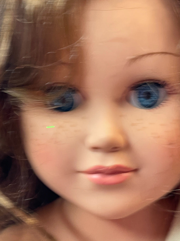 Beautiful Cititoy 18" Fashion Doll, Long Brown Curls, Blue Sleepy Eyes & A Dusting of Freckles