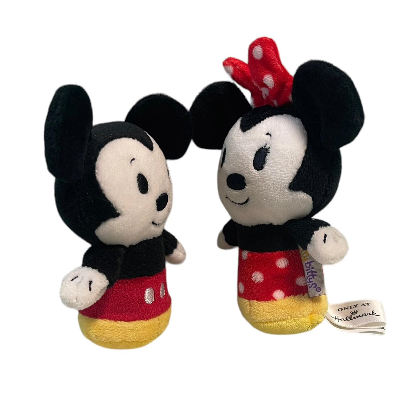 Disney Mickey and Minnie Mouse 5.5" Itty Bitty Soft Plush, Bean Bottoms Lot of 2