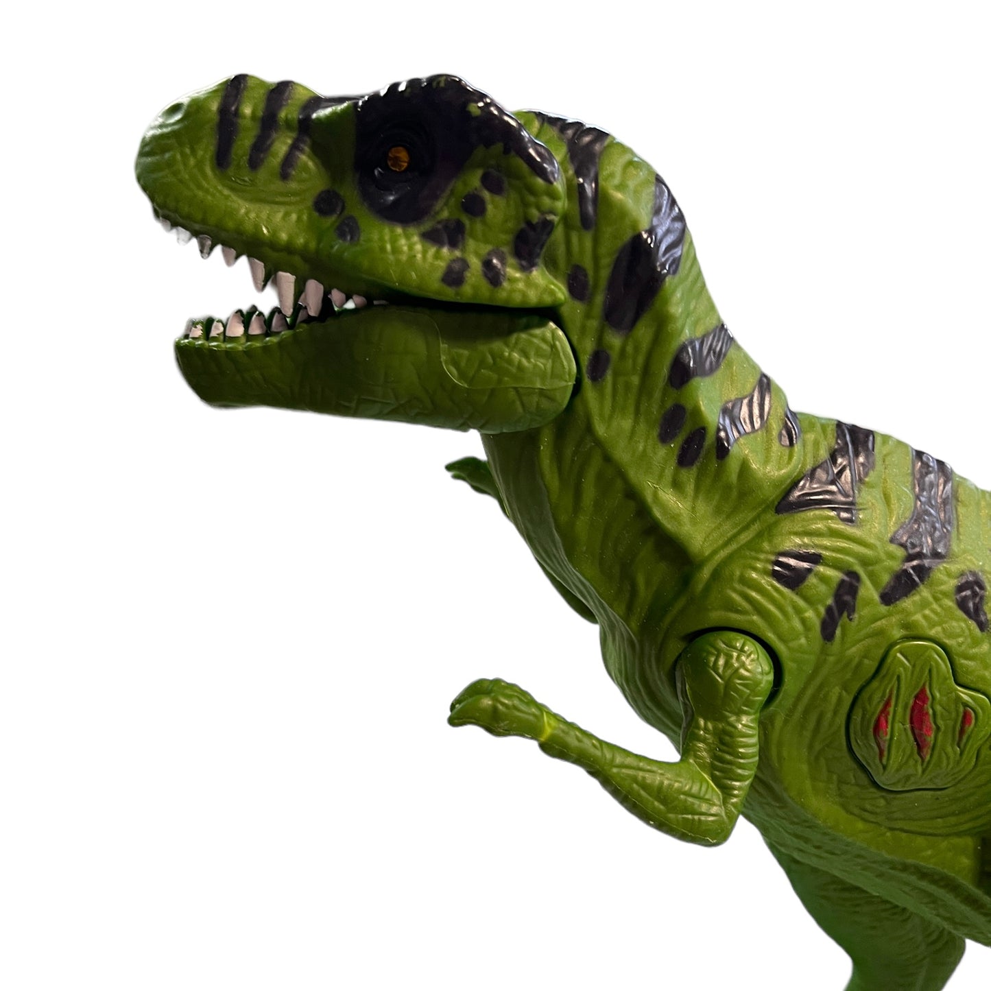 Roaring Jurassic ParkT-Rex Toy Dinosaur, Eyes Glow Red when Activated Good Preowned Working Condition