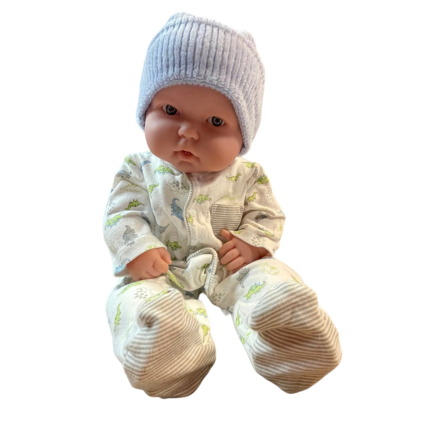 JC Toys 20" Soft Bodied Baby Doll in 'Little Me' Dinosaur Sleeper & Handmade Hat and Blanket