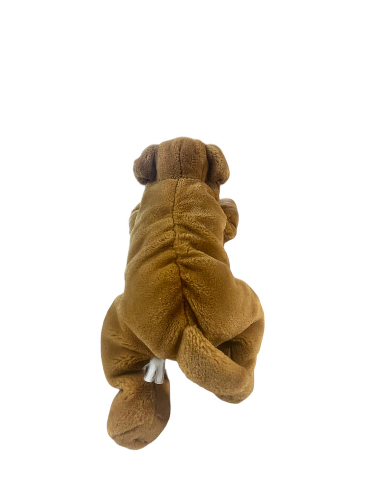 Shar Pei Wrinkles Realistic Stuffed Plush Dog,  Glass Eyes, 14"  GUC