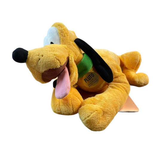 Pluto, Vintage Disney Parks  17" Stuffed Animal Plush with Green Collar & Gold Tag  EUC