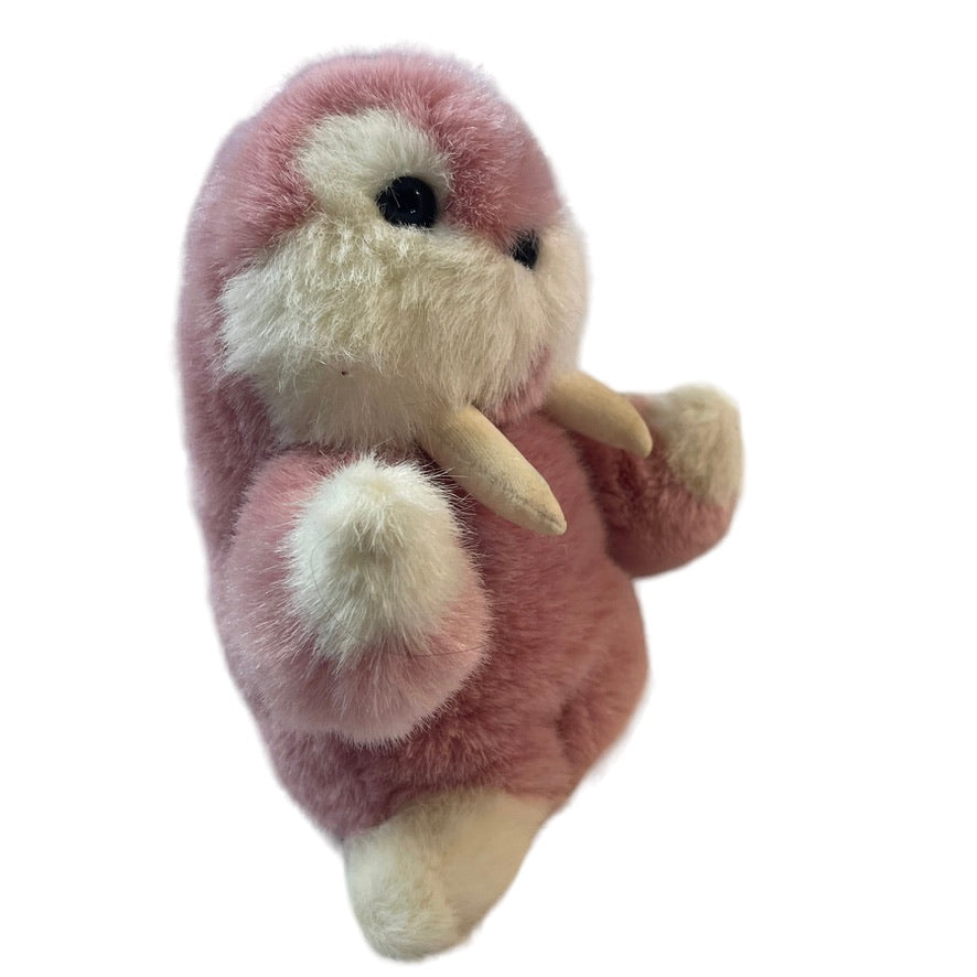 Vintage 1986 Mooky the Walrus Pink & Cream Gund Stuffed Animal Plush Toy