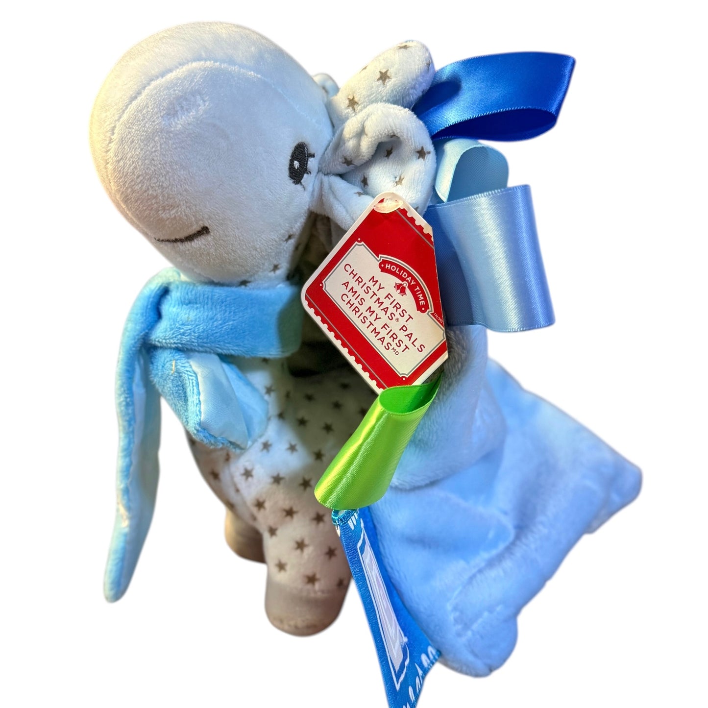 Holiday Time, 'My First Christmas Pals Stuffed Plush Giraffe with Handmade Ribbon Lovey