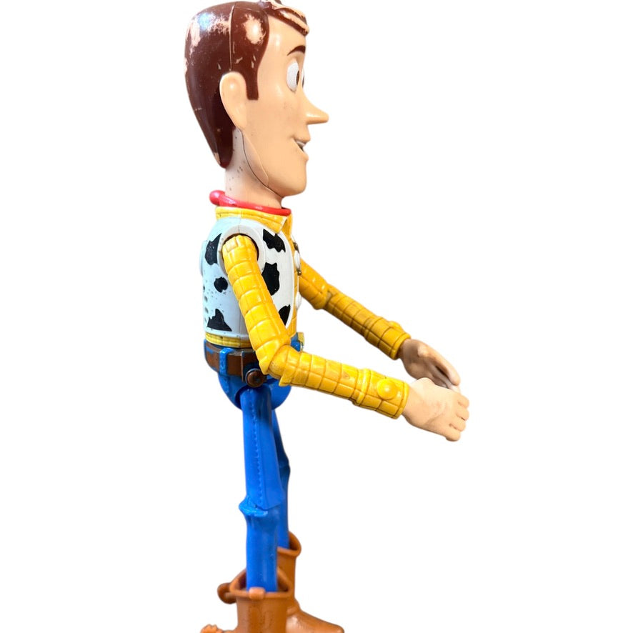 Disney Pixar Woody, 9" Animated Character from Toy Story, Some Paint Loss on Hair, He Talks! in GUC