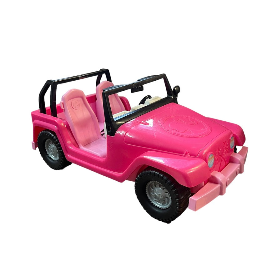 Mattel Barbie Jeep Cruiser, Hot Pink, Black Accents, Pink Seats 2008 Preowned GC