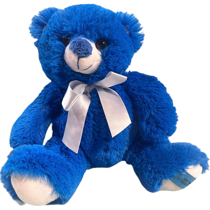 Bearington Cpllection Royal Blue 9.5" Classic Teddy Bear 2017 For ATB Financial, Blue Satin Bow Accent