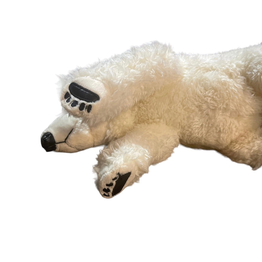 Amazing, Realistic, 'Safe the Earth' White Polar Bear Stuffed Animal Plush  GUC