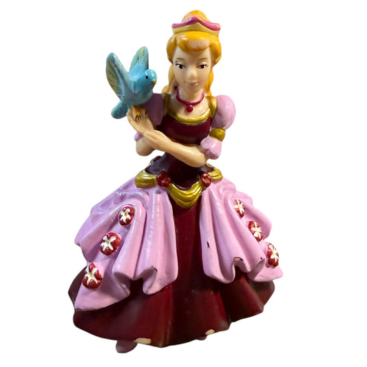 Papo Pink The Enchanted World Princess Laetitia Figurine with Blue Bird 2007 Preowned in GUC