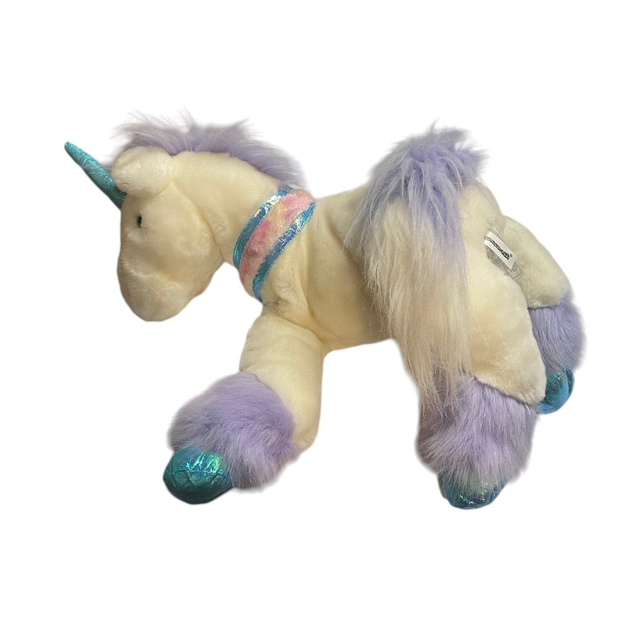 Commonwealth 2003 XL Unicorn Plush with 16x16" Handmade Minky Ribbon Lovey-Beautiful!