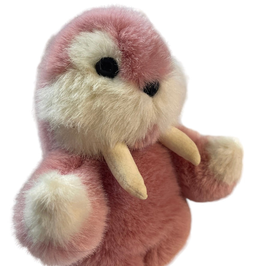 Vintage 1986 Mooky the Walrus Pink & Cream Gund Stuffed Animal Plush Toy