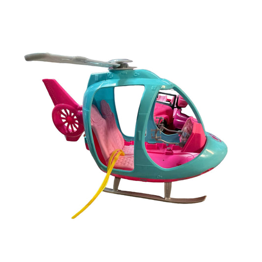 Mattel Barbie Helicopter, Aqua & Pink with Silver Spinning Rotor Blades GUC