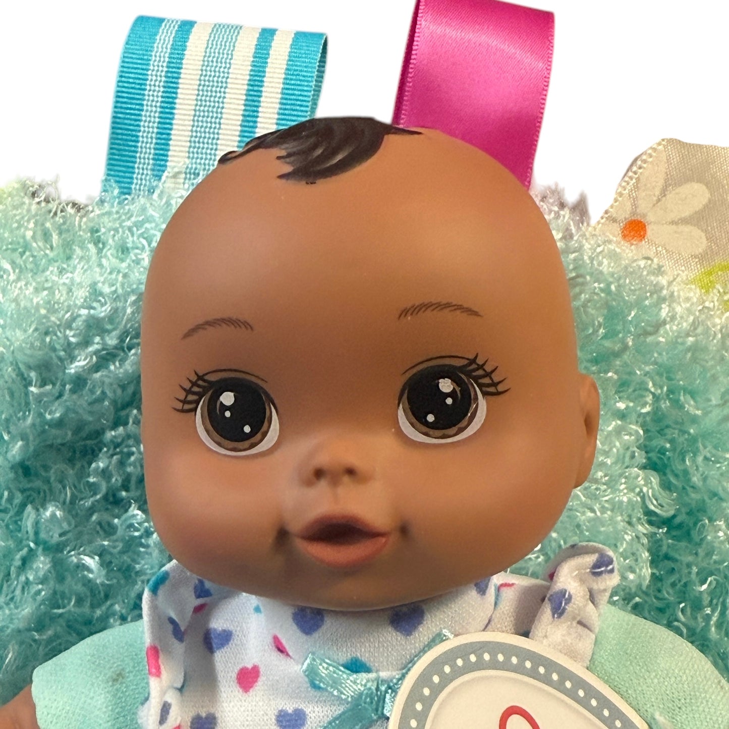 My Sweet Baby, 8" Walmart Vinyl African American Baby Doll & Hndmade Lovey- Adorable!