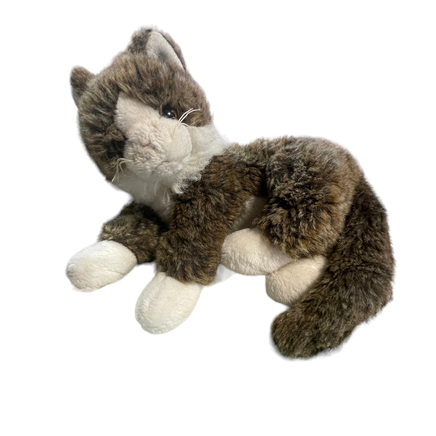 Vintage TY Classic Brindle Tabby Cat Plush Stuffed Kitten 14" O'Malley Realistic Toy Cat from 2002 EUC