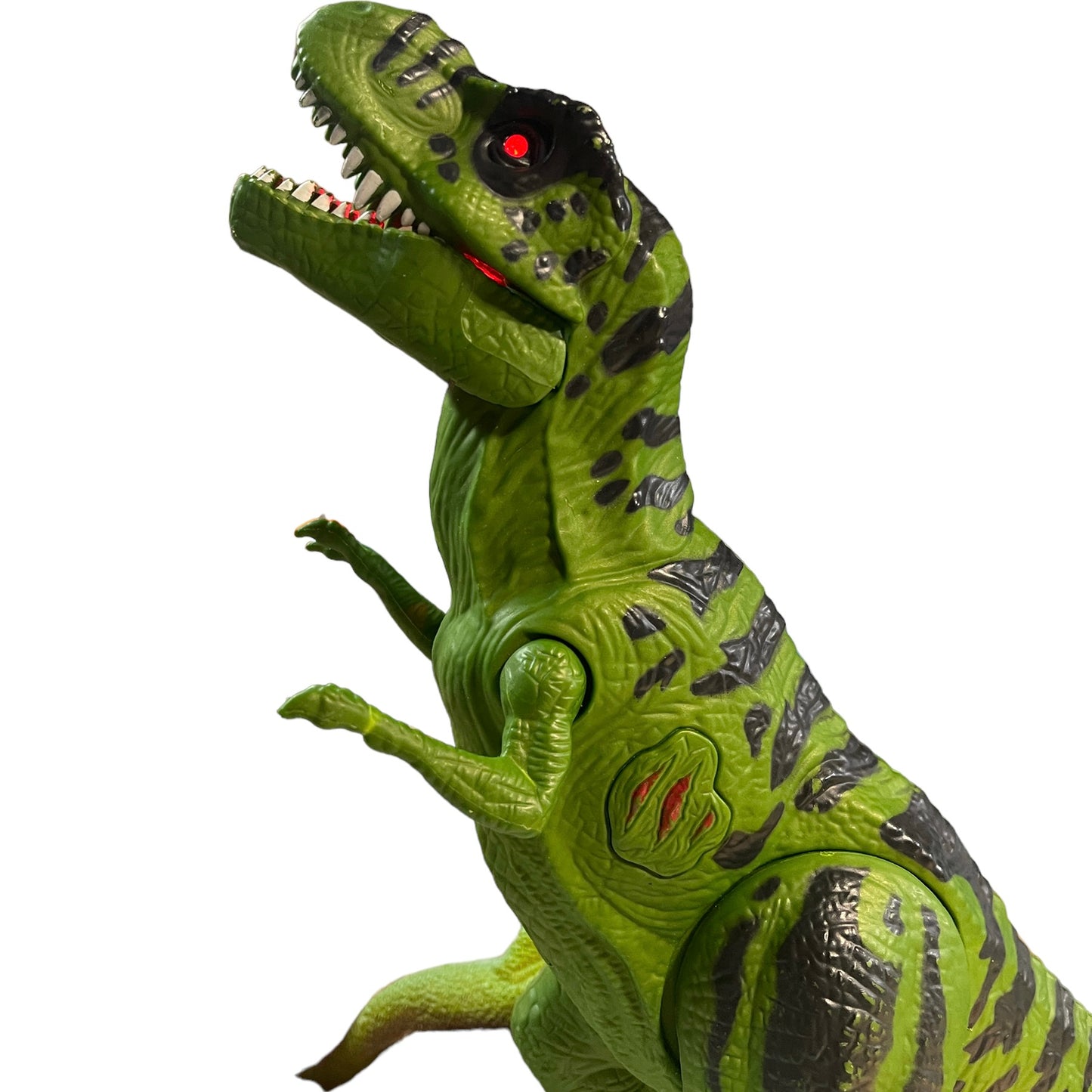 Roaring Jurassic ParkT-Rex Toy Dinosaur, Eyes Glow Red when Activated Good Preowned Working Condition