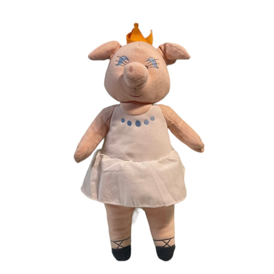 Ikea Klapper Cirkus Princess Ballerina Pig Plush Stuffed Animal Toy with Crown & Curly Tail!