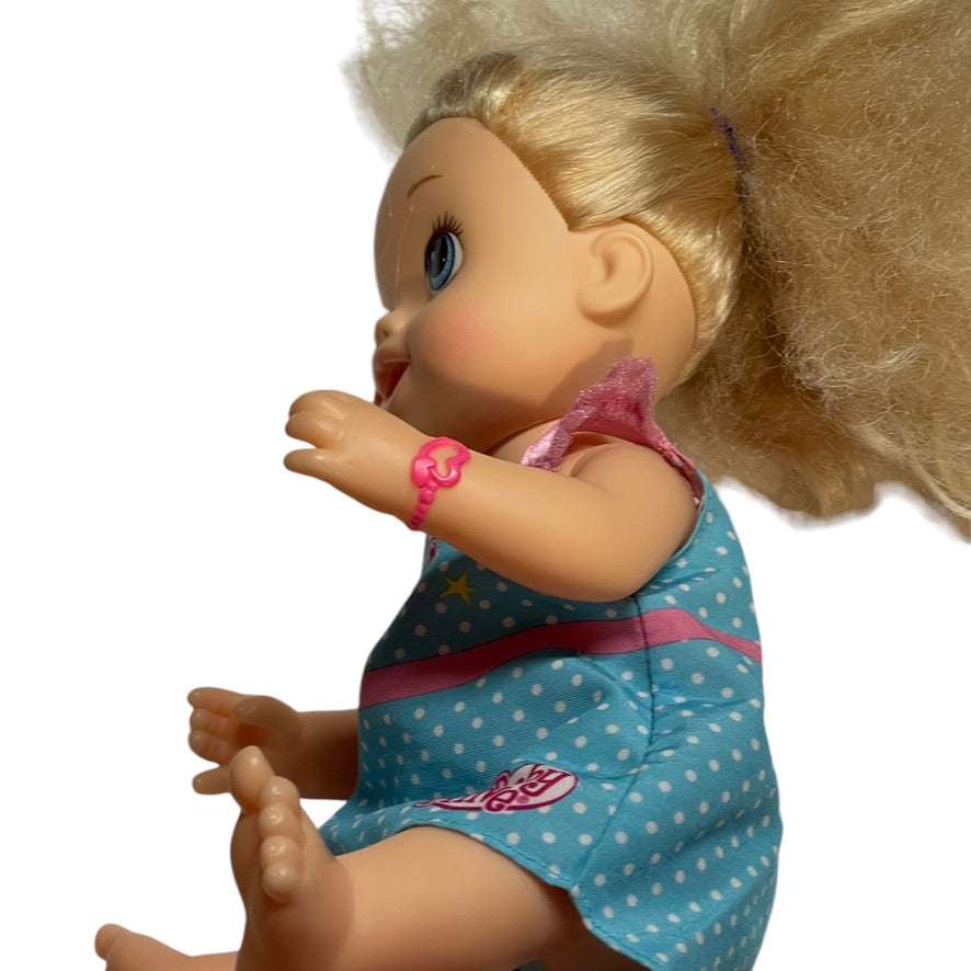 Baby Alive 12" Doll, Long Blond Hair & Blue Eyes, Pink Heart Bracelet and Baby Alive Romper