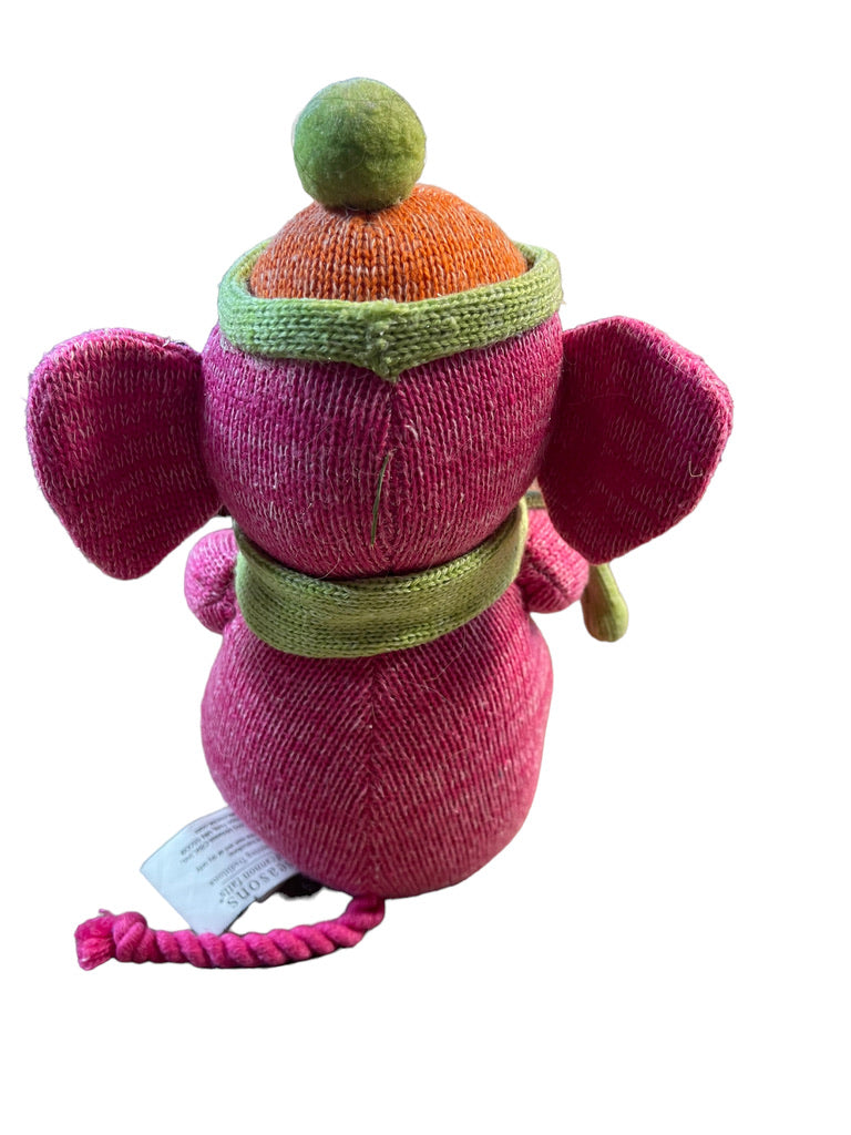 Pink Plush Sock Elephant with Magnetic Hands & Feet by Seasons of Cannon Falls