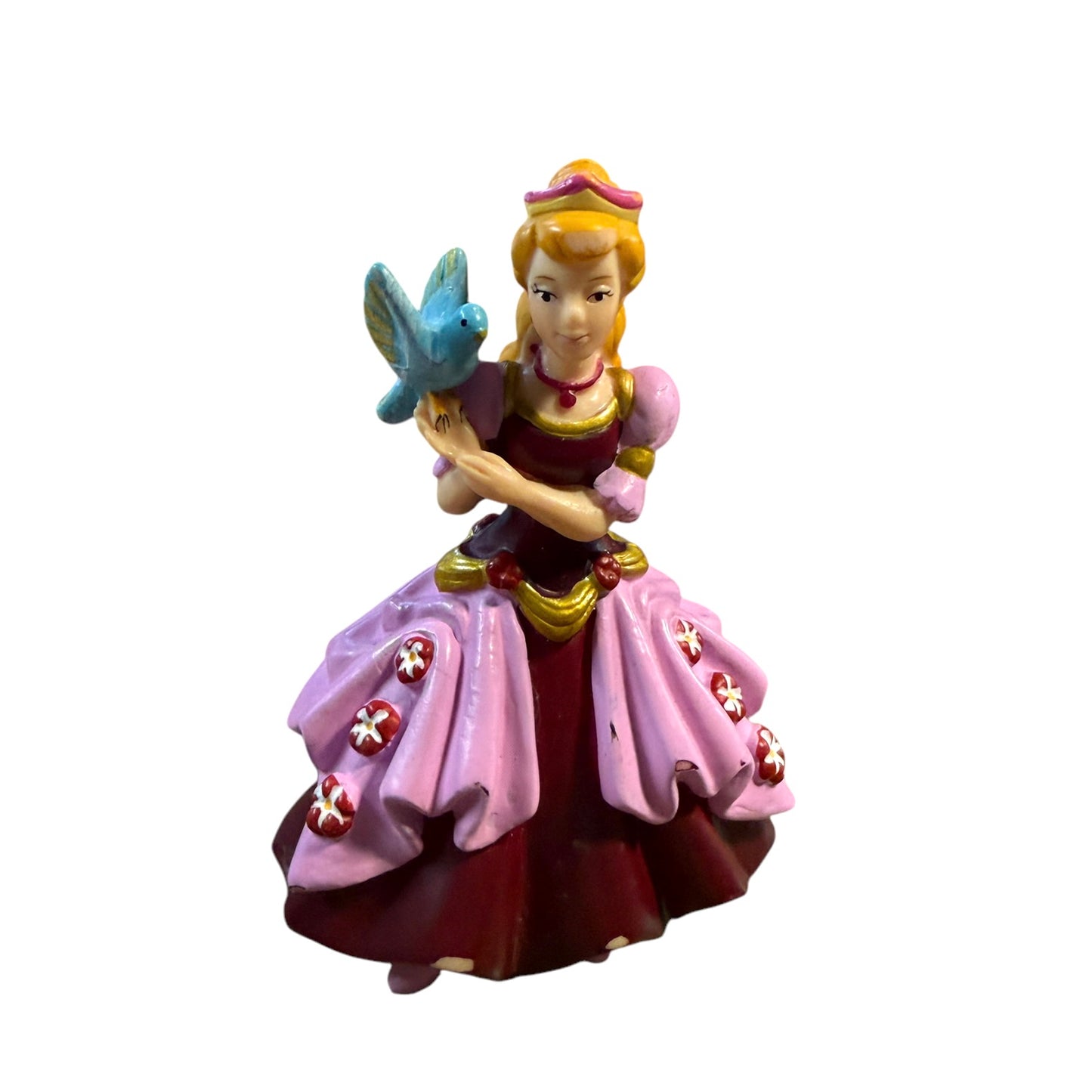 Papo Pink The Enchanted World Princess Laetitia Figurine with Blue Bird 2007 Preowned in GUC