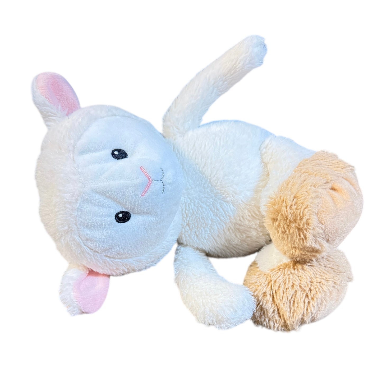 Animal Adventure Plush LAMB / Sheep, Cream with Sewn Features, Pink Ears & Tan Hooves