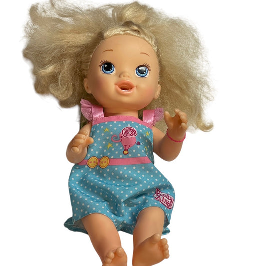 Baby Alive 12" Doll, Long Blond Hair & Blue Eyes, Pink Heart Bracelet and Baby Alive Romper