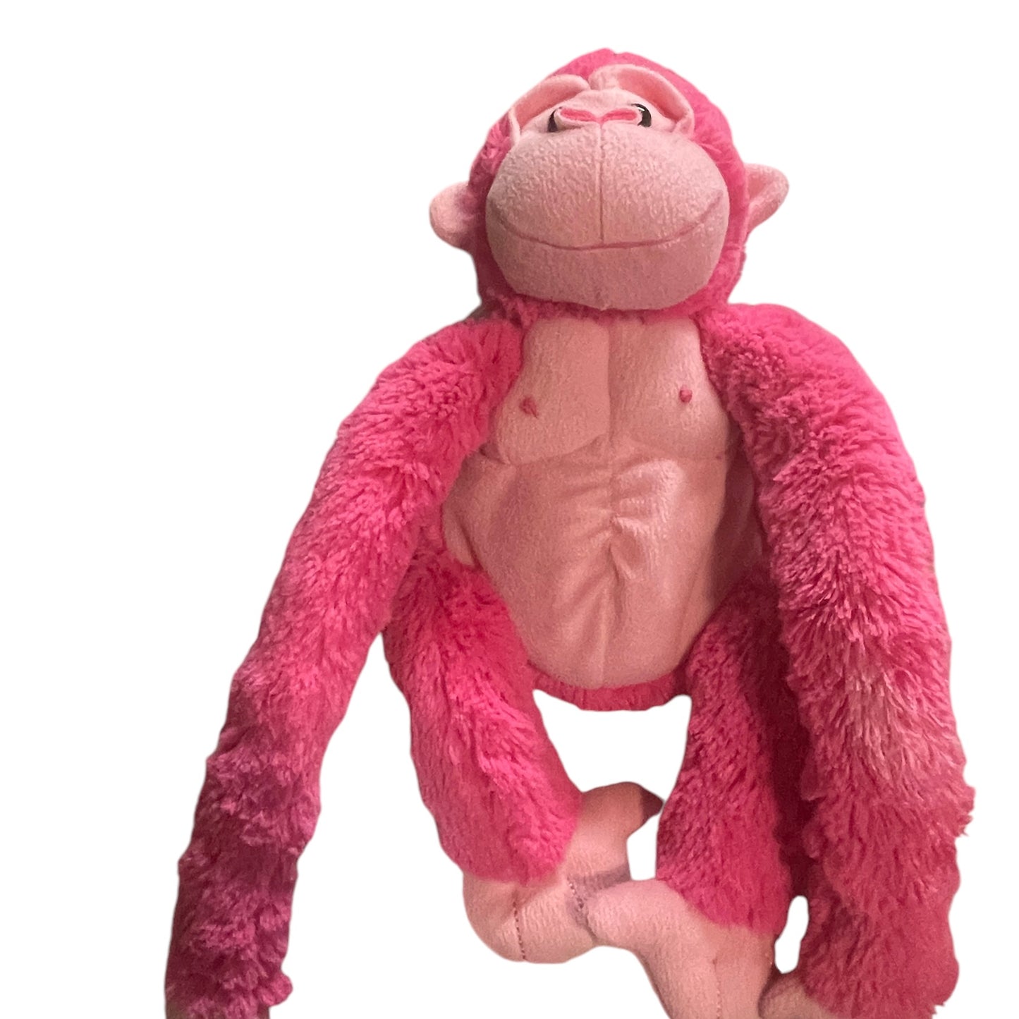 Animal Alley 14" Hot Pink Hanging Gorilla/Ape Stuffed Animal Plush, Long Arms- Hook& Loop