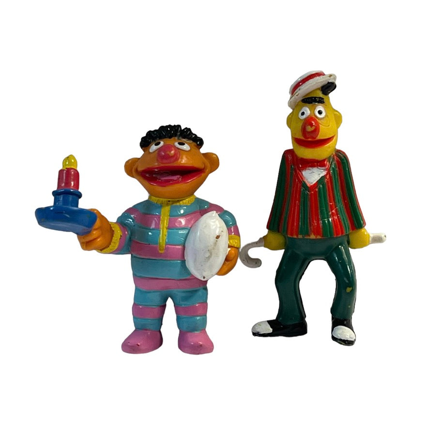 Vintage Sesame Street Ernie & Bert Toys/Cake Toppers Preloved, Scratched Paint