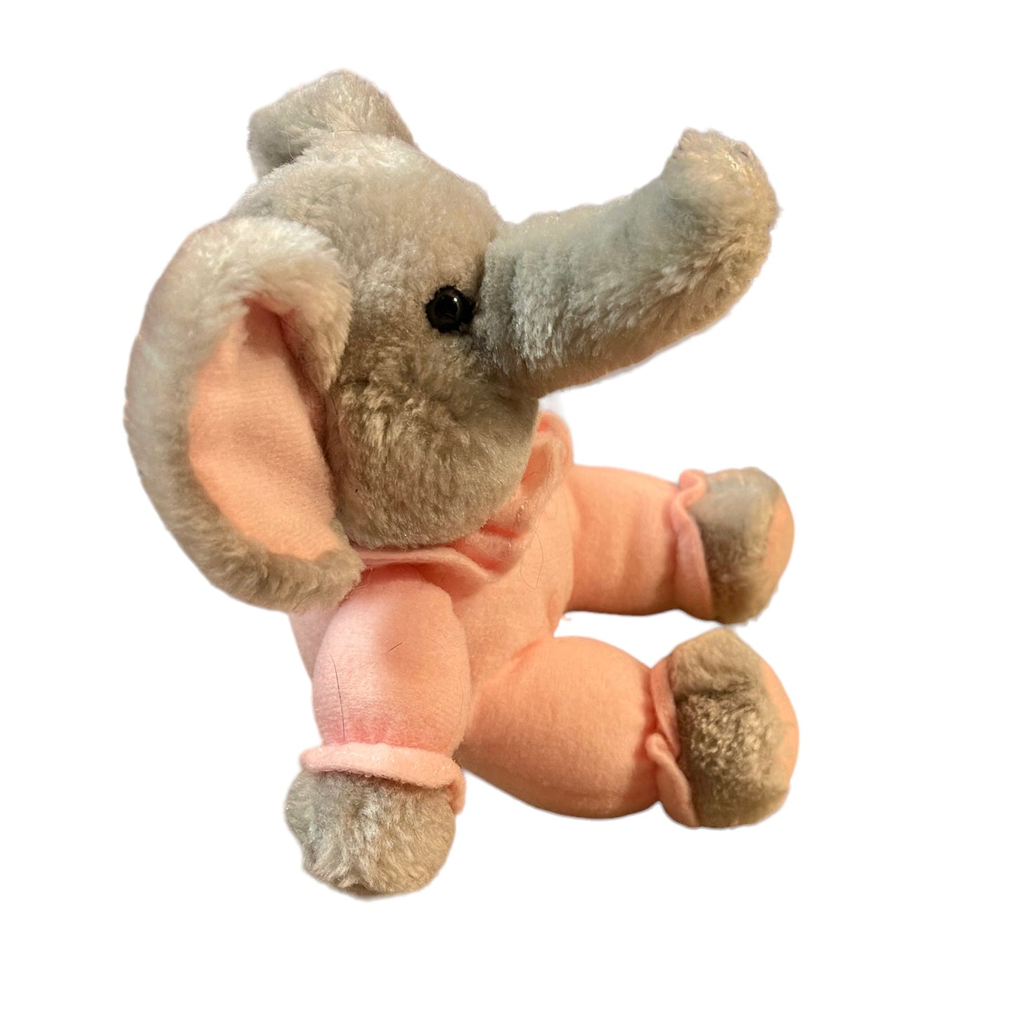 Russ-BerriePink Pyjama Grey Elephant Rattle Soft Stuffed 6" Plush Baby Toy