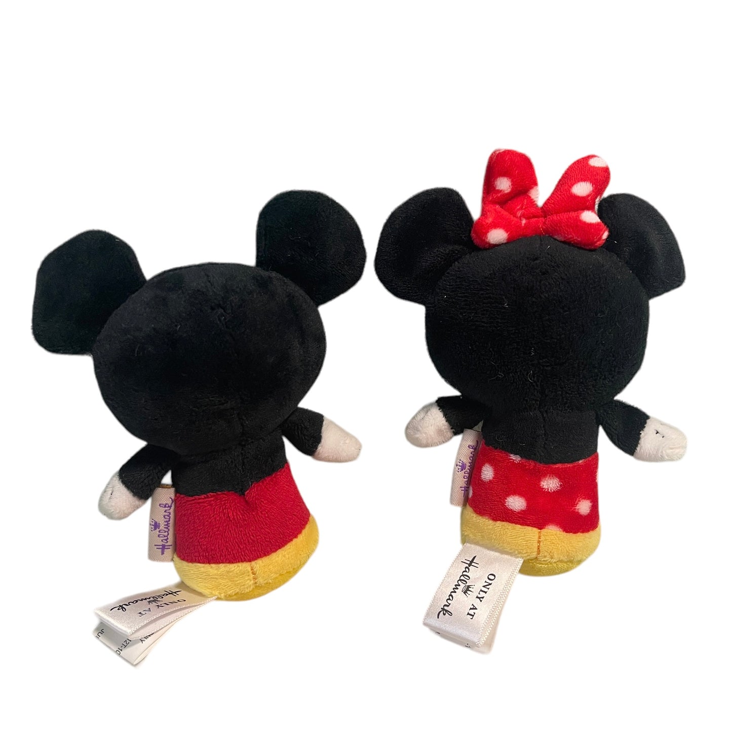 Disney Mickey and Minnie Mouse 5.5" Itty Bitty Soft Plush, Bean Bottoms Lot of 2