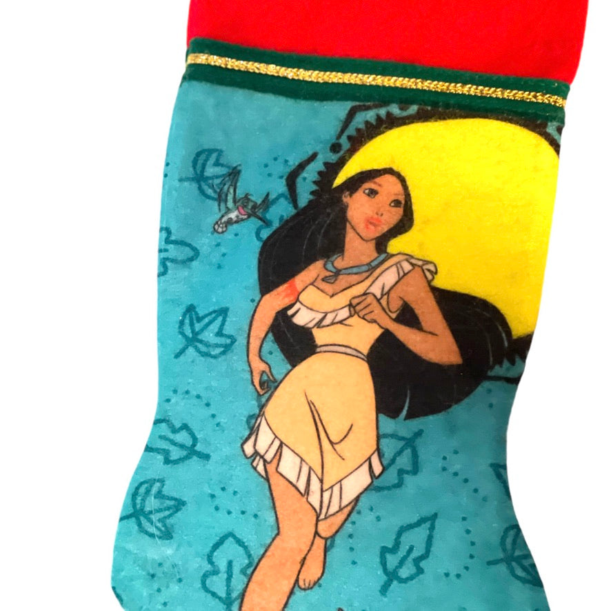 Disney Pocahontas 15" Felt Christmas Stocking, Turquoise, Hard to Find GUC