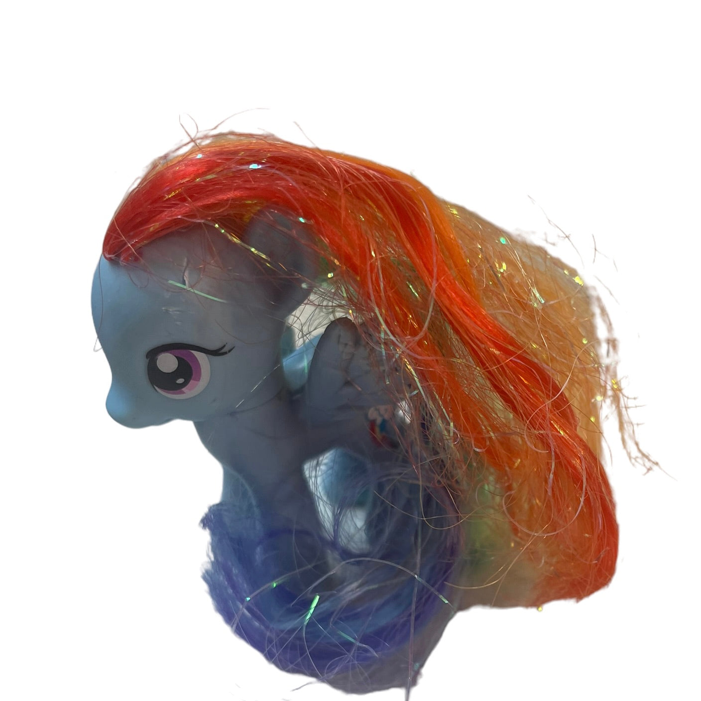 Sparkly My Little Pony 2010 Lot of 2,  Rainbow Dash & Rarity with Tensile Hair