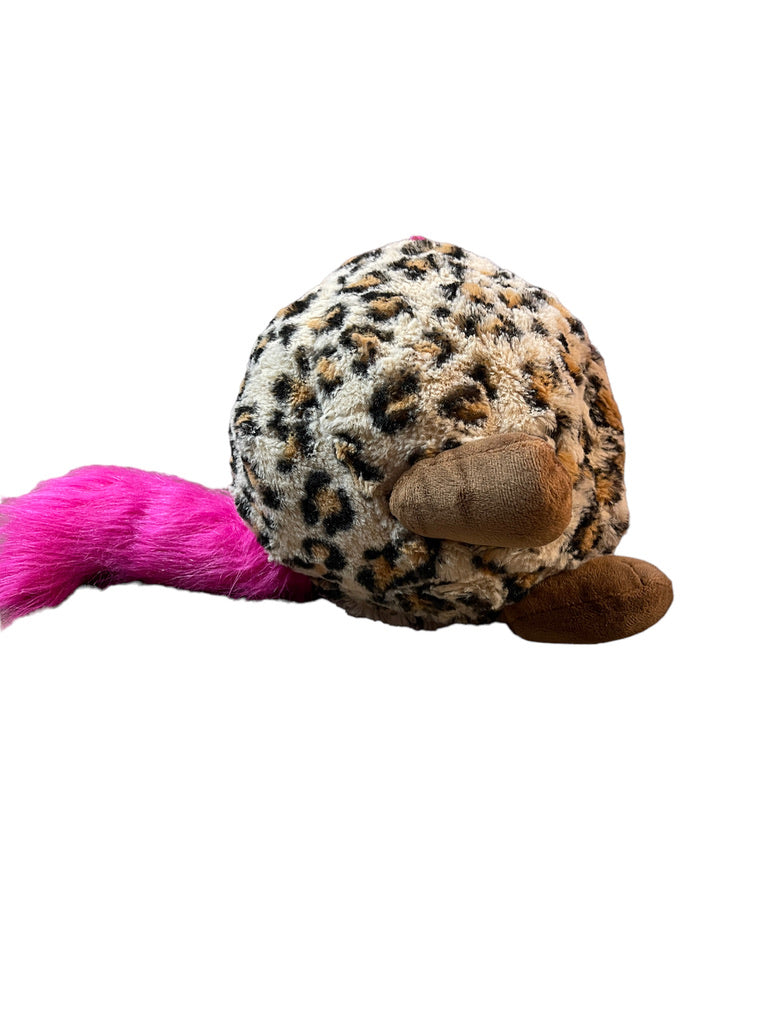 Misfittens ARCHIE 9" Leopard Cat by Basic Fun Cute Embroidered Face, Shiny Ears, Pink Tail