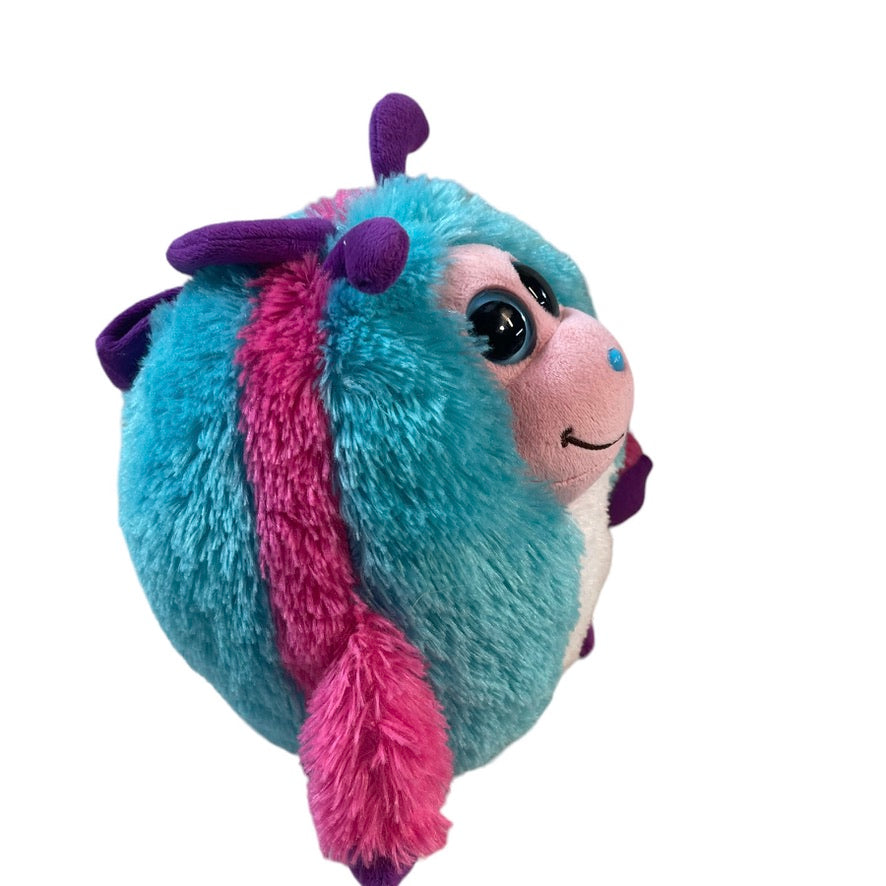 TY Monstaz Jazzy Pink Blue Plush Ball with Sound, Giggles, Burps and Sings! GUC