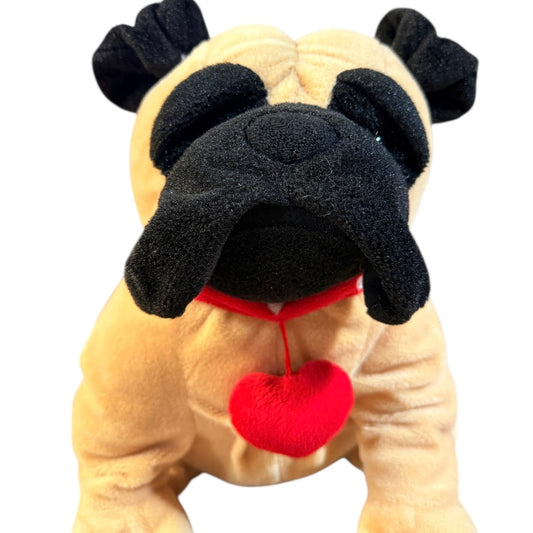 Irresistible Realistic Pug Stuffed Dog Plush, Huge Squishy Black Jowls, Super Cuddly Body!