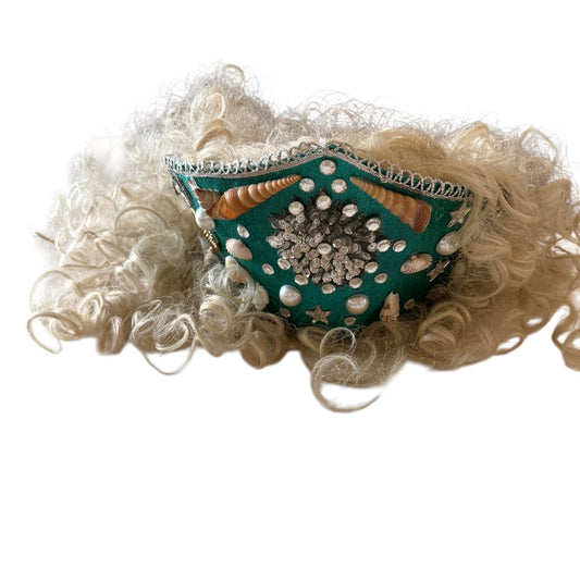 Mermaid Wig, Long Luxurious Platinum Curls & Jewelled , Embellished Headpiece  in GUC