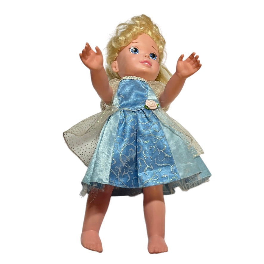 Disney, Jakks Pacific Cinderella 14" Princess Toddler Doll in Original Sparkly Blue Dress, So Pretty!