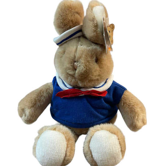 1990 Gund Silky Soft Vintage Sailor Bunny complete with  Hang & Tush Tags in EUC