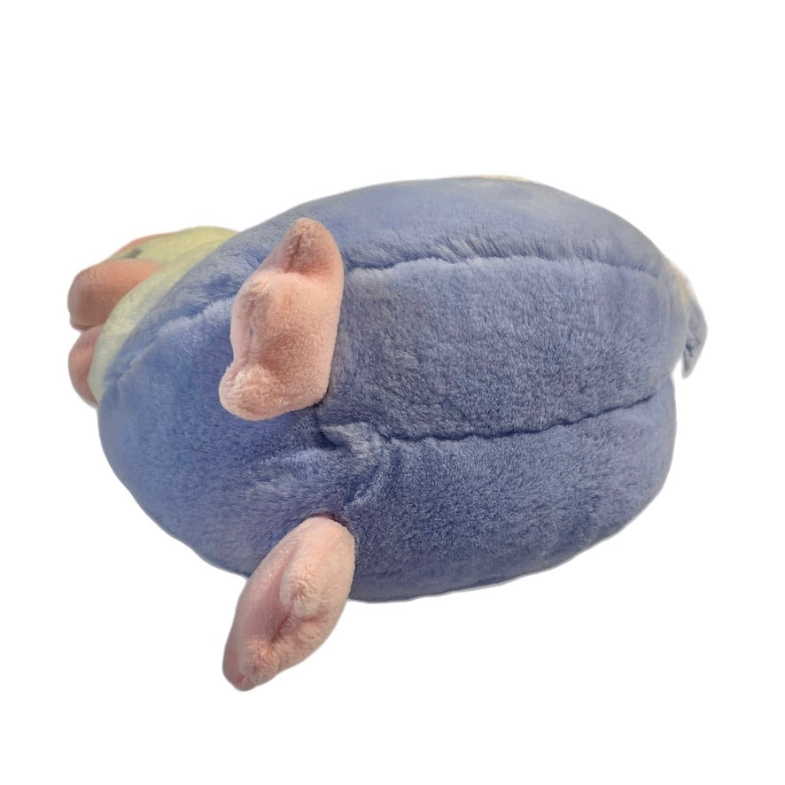 Vintage Stuffed Chicken/Rooster Made in Korea Soft, Fluffy Pastel Pink, Blue and White