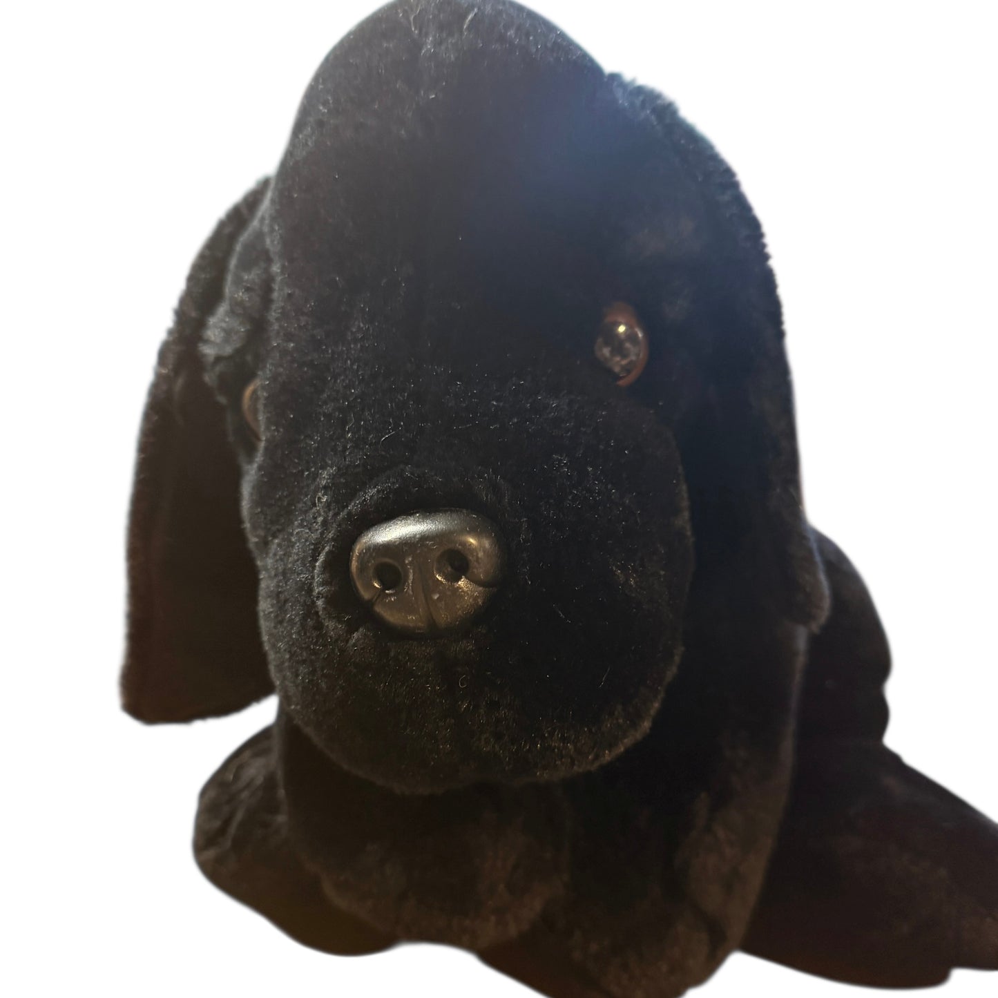 22" Labrador Retriever Plush Stuffed Animal Toy, Sleek Black Coat, Shiny Glass Eyes, EUC