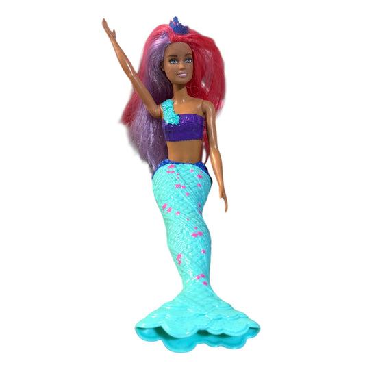 BarbIe Dreamtopia 12" Mermaid Doll in Aqua & Purple with  Hot Pink & Lavender Hair with Tiara
