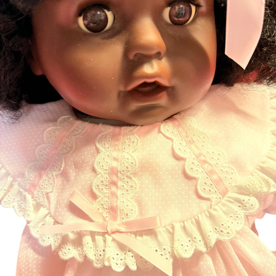 Exquisitely Made Black 24"Toddler Doll, Big Brown Eyes, Ultra Black Curly Hair, Adorable!