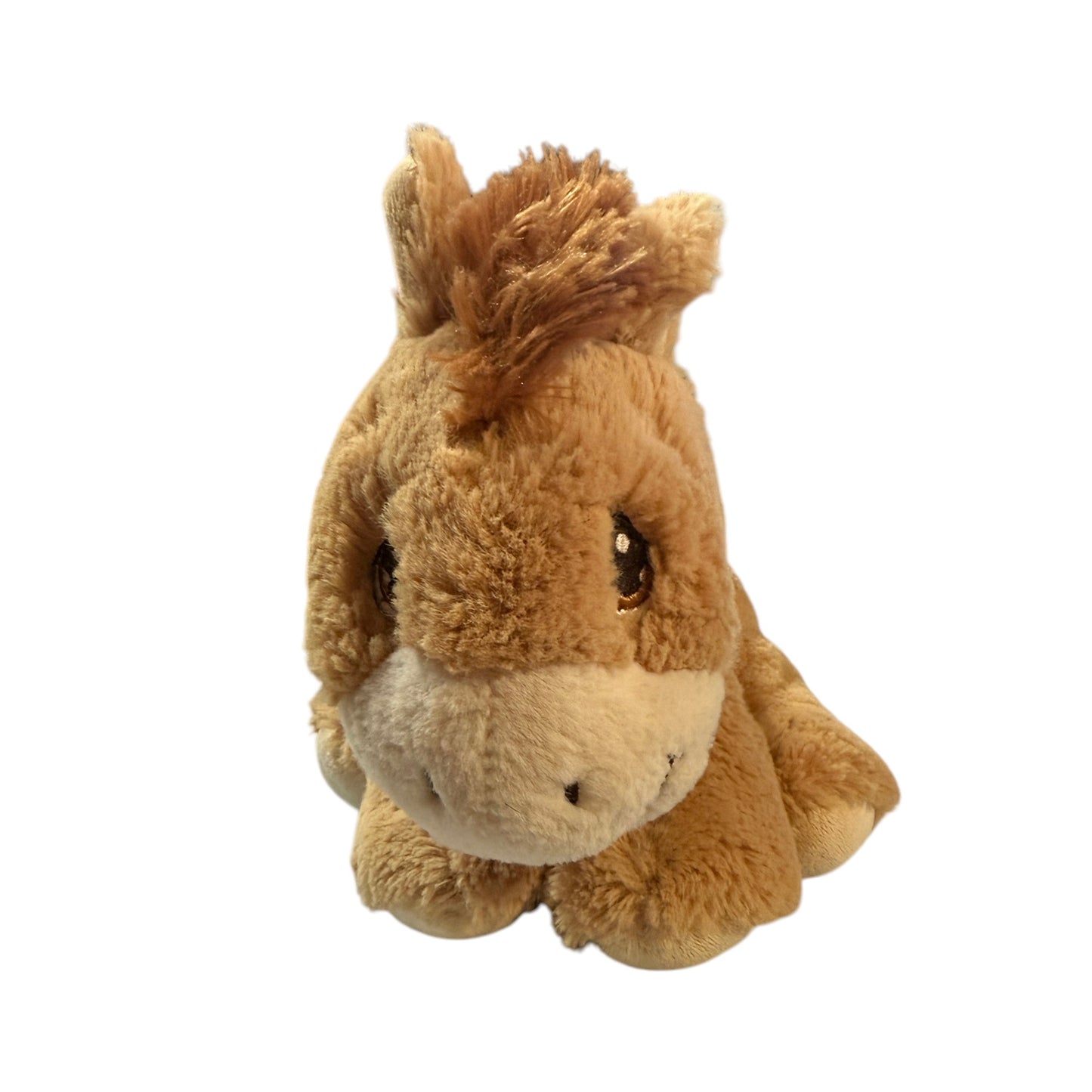 'Apple Jack , Precious Moments Aurora Plush 8"  Tan Horse, Brown Mane, Embroidered Eyes Big Smile!