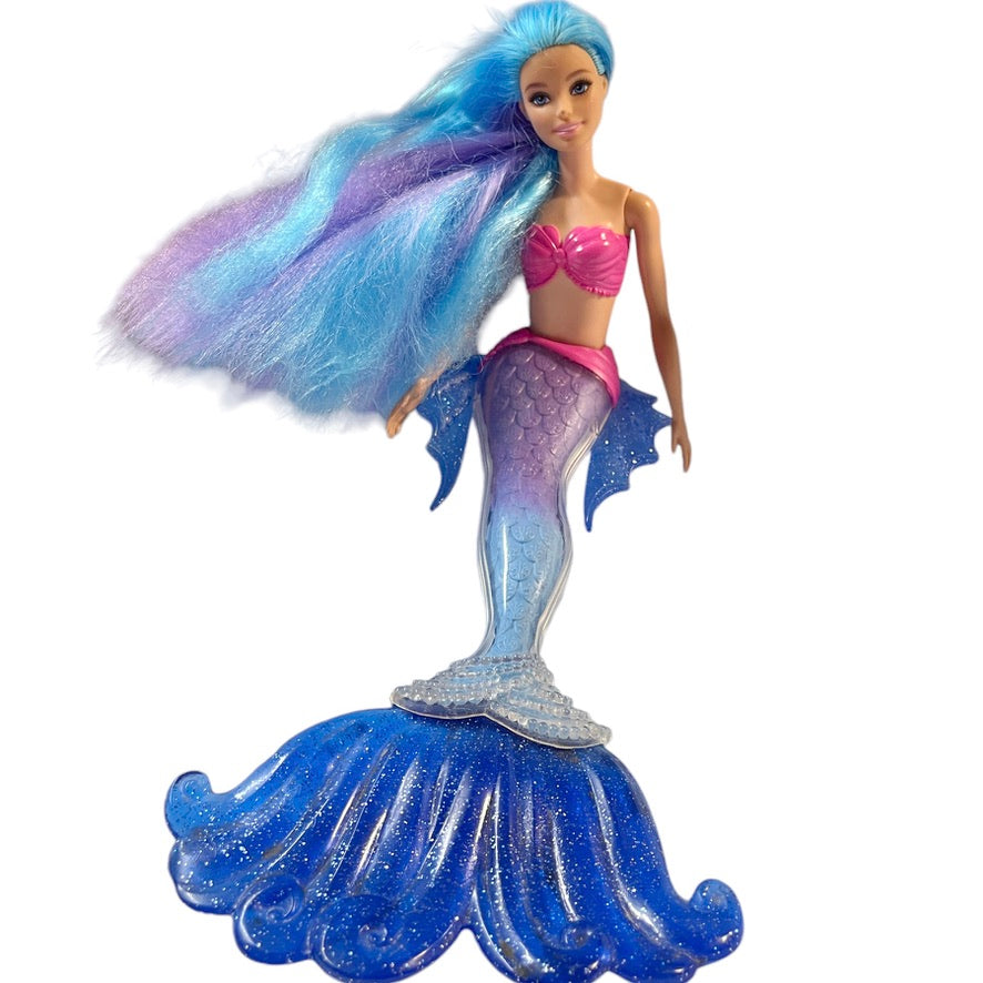 Barbie Princess Mermaid Doll, Blue & Lavender Hair, Shimmery Side & Tail Fins, EXQUISITE!