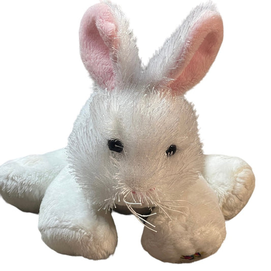 Ganz Webkinz HMO78 , White Rabbit Seated Bunny Pink Ears, Black Eyes, No Code