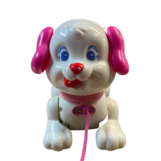 Fisher Price Lil Snoopy Pink Dog Pull Puppy Toddler Toy with Knotted Pull String