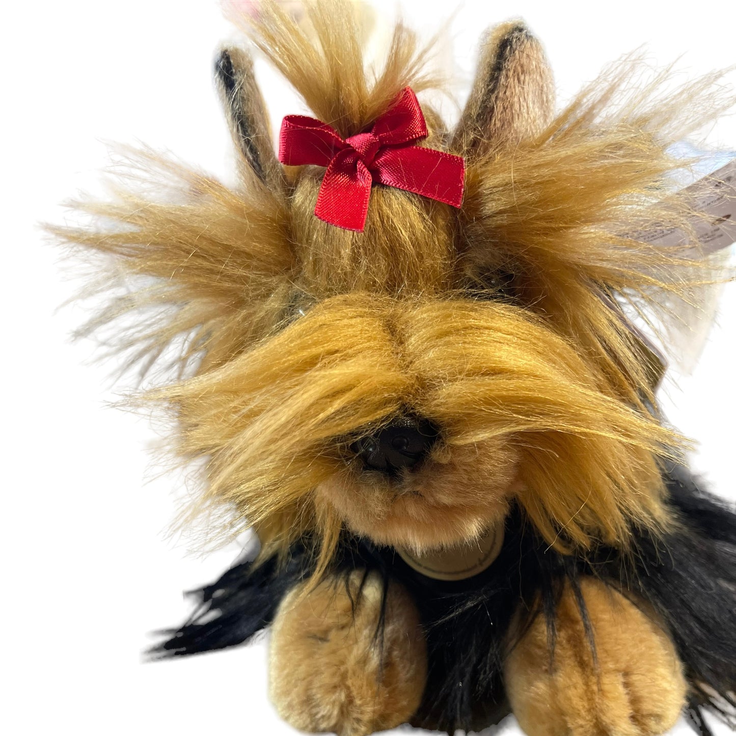 Realistic Aurora Miyoni Stuffed Yorkshire Terrier 9" Plush Preowned with Collar Crystal & Tags EUC