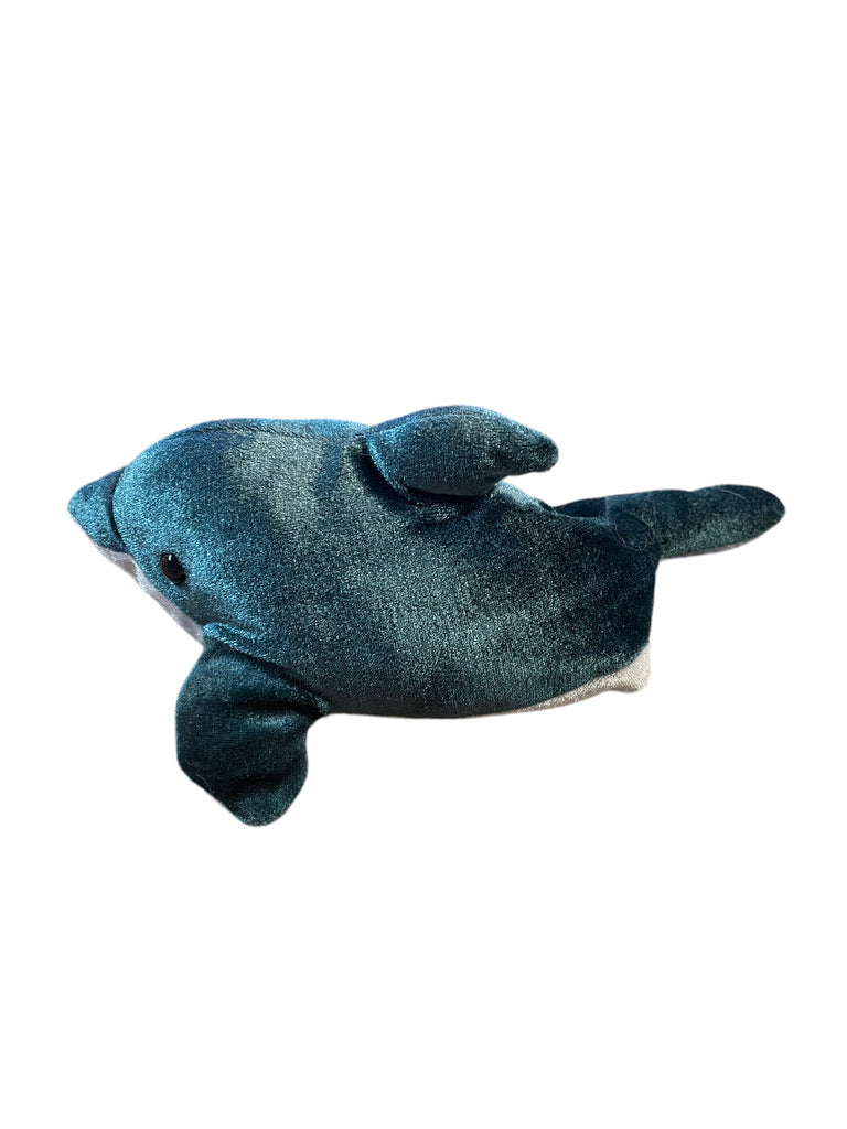 SeaWorld Teal 9" Dolphin Plush Stuffed Animal Toy in Good Preowned Condition